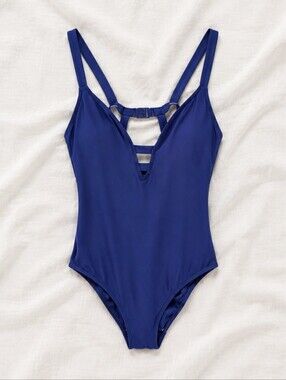 Nip Tuck Swim Blue Multi Cup One-Piece Swimsuit Size 12